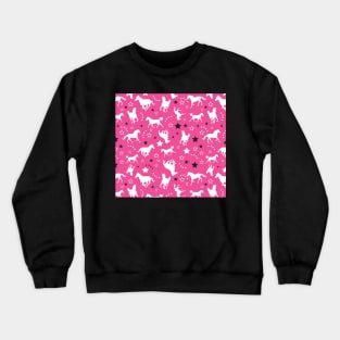 Pink Equestrian Horse Pattern Western Stars Cowgirl Equine Patterns Crewneck Sweatshirt